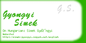gyongyi simek business card